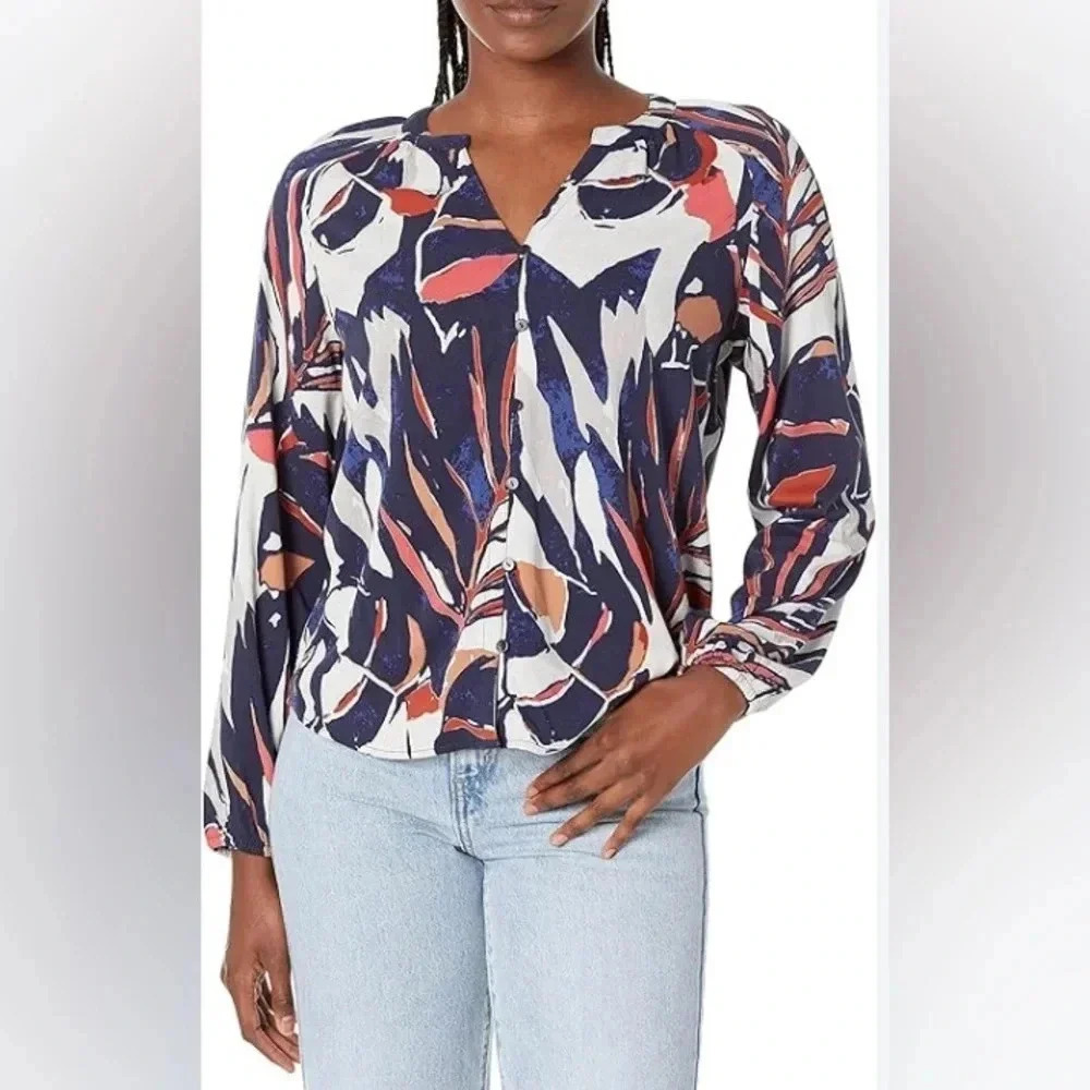 NWT NIC+ZOE Women's Seaside Shade Long Sleeve Shirt (XS)